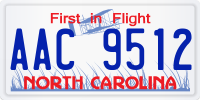 NC license plate AAC9512