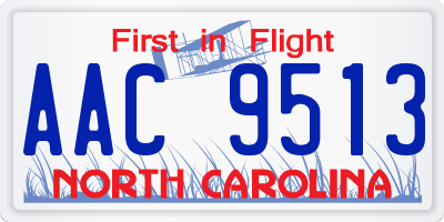 NC license plate AAC9513