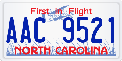 NC license plate AAC9521