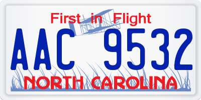 NC license plate AAC9532