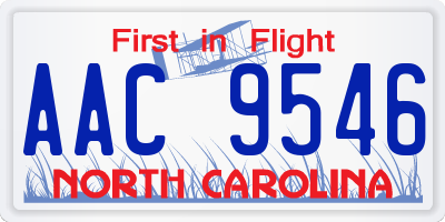 NC license plate AAC9546