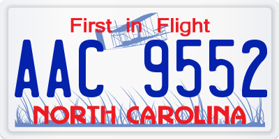 NC license plate AAC9552