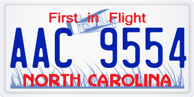 NC license plate AAC9554