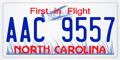 NC license plate AAC9557