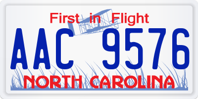 NC license plate AAC9576