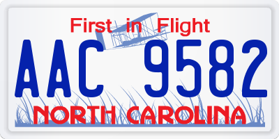 NC license plate AAC9582
