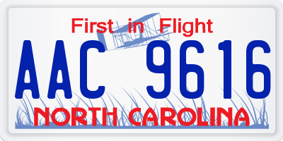 NC license plate AAC9616