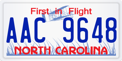NC license plate AAC9648
