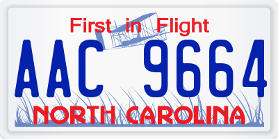 NC license plate AAC9664