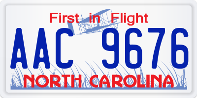NC license plate AAC9676