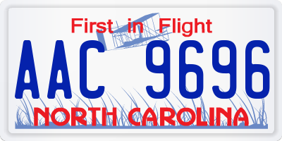 NC license plate AAC9696