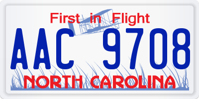 NC license plate AAC9708
