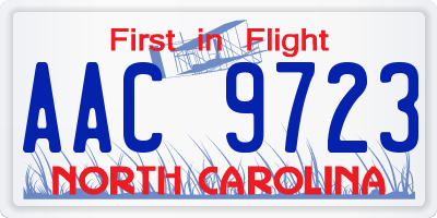 NC license plate AAC9723