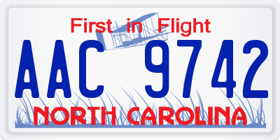 NC license plate AAC9742