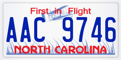 NC license plate AAC9746