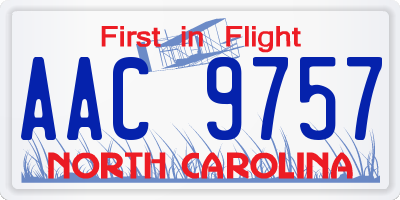 NC license plate AAC9757