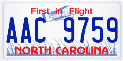 NC license plate AAC9759