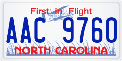 NC license plate AAC9760