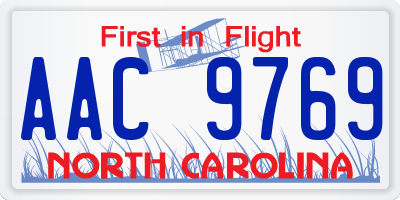 NC license plate AAC9769
