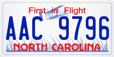 NC license plate AAC9796