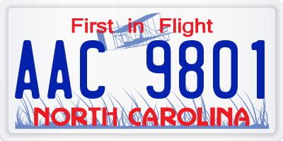 NC license plate AAC9801
