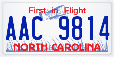 NC license plate AAC9814