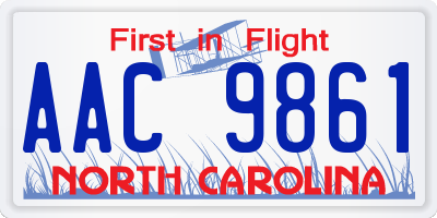 NC license plate AAC9861