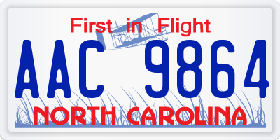 NC license plate AAC9864