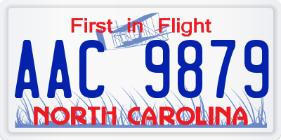 NC license plate AAC9879