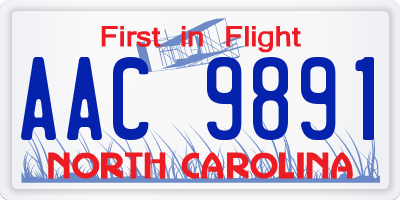 NC license plate AAC9891
