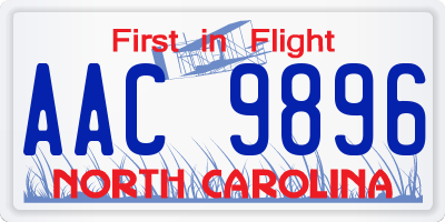 NC license plate AAC9896