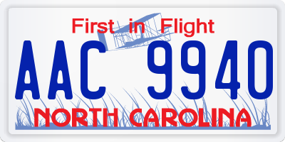 NC license plate AAC9940