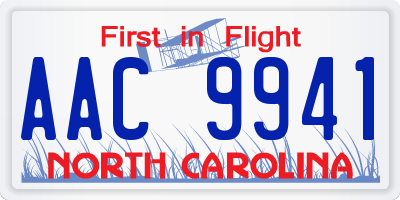 NC license plate AAC9941