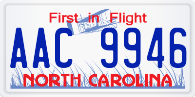 NC license plate AAC9946