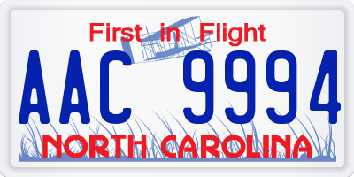 NC license plate AAC9994