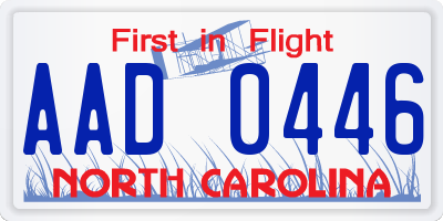 NC license plate AAD0446