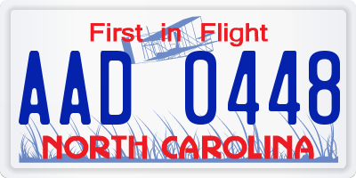 NC license plate AAD0448