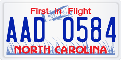 NC license plate AAD0584