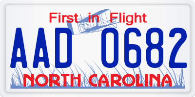 NC license plate AAD0682