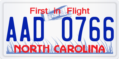 NC license plate AAD0766