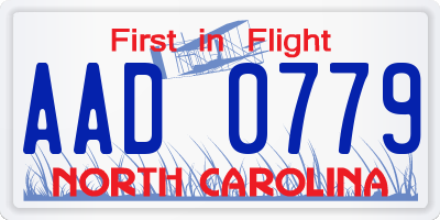 NC license plate AAD0779
