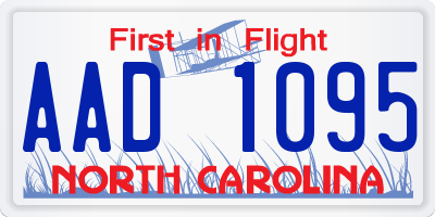 NC license plate AAD1095