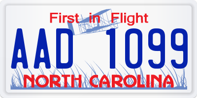 NC license plate AAD1099