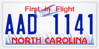 NC license plate AAD1141