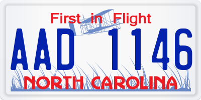 NC license plate AAD1146