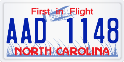NC license plate AAD1148