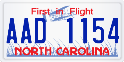 NC license plate AAD1154