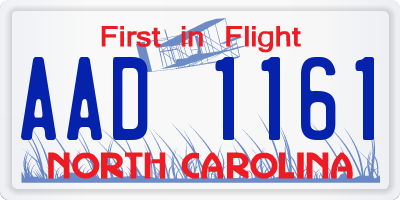 NC license plate AAD1161