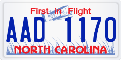 NC license plate AAD1170