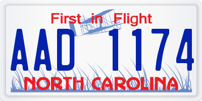 NC license plate AAD1174